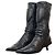 Miu Miu AW99 Kitten Heel Biker Stiefel Schwarz