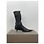 Miu Miu AW99 Kitten Heel Biker Stiefel Schwarz - Ansicht 4