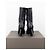 Botas de tacón escultural de punta cuadrada Prada AW99 Negro - vista 6