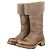 Prada AW11 Knielange Shearling Biker Stiefel Braun