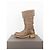 Prada AW11 Knielange Shearling Biker Stiefel Braun - Ansicht 3