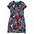 Versace Kleid mit Blumenmuster Rot Blau Lila