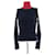 Dior Marine-roter und grauer Kaschmir-Rollkragenpullover Marineblau