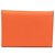 Hermès Tarjetero Calvi Duo Verso de cuero Epsom Hermes Naranja Amarillo