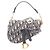 Borsa Saddle Mini Oblique Christian Dior Crudo Blu navy