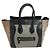Borsa tote Céline Tricolor Luggage in pelle e camoscio nero beige khaki Cachi