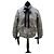 Grau/silberne gesteppte Jacke Chanel 17B mit Buchstabenmonogramm-Logo FR 36 - Schwarzes Band