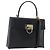 Borsa a mano in pelle Gancini Salvatore Ferragamo 2 in 1 Nero Oro Auth 164875V