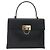 Borsa a mano in pelle Gancini Salvatore Ferragamo 2 in 1 Nero Oro Auth 164875V - vista 2