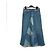 Saint Laurent 2014 Falda Patchwork FR40 Slimane Denim Midi UK12 US29 Azul