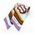 Foulard Hermès Twilly 100% Sete Marrone Blu Multicolore