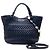 Borsa Miu Miu in nappa matelassé blu con cristalli Blu navy - vista 7