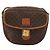 Céline Celine Vintage Macadam Schultertasche aus Canvas und Leder Braun