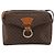 Céline Bolsa de Ombro Macadam Vintage Celine em Lona e Couro Marrom