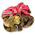 Scrunchie in seta Louis Vuitton Marrone Multicolore Fuschia