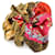 Scrunchie in seta Louis Vuitton Marrone Multicolore Fuschia - vista 4