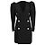 Vestido envelope Alessandra Rich em lã virgem preta Preto