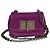 Borsa a spalla mini Natalia in velluto viola Tom Ford con catena e chiusura a scatto TF, borsa da sera Porpora - vista 2