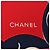 CHANEL scarf/stole with COCO mark and chain pattern, silk, white, red, navy Blue - view 4