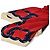 CHANEL scarf/stole with COCO mark and chain pattern, silk, white, red, navy Blue - view 7