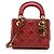 Dior Mini Rosso in Pelle di Agnello Cannage Studded Morbido Lady Dior