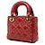 Dior Mini Rosso in Pelle di Agnello Cannage Studded Morbido Lady Dior - vista 2