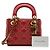 Dior Mini Rosso in Pelle di Agnello Cannage Studded Morbido Lady Dior - vista 8