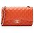 Gabrielle Borsa Chanel Classic Jumbo in Pelle di Agnello con Doppio Patta Arancione