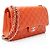 Gabrielle Borsa Chanel Classic Jumbo in Pelle di Agnello con Doppio Patta Arancione - vista 2