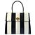 Céline Celine Vintage Turnlock Streifenleder-Handtasche Weiß