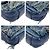 Chanel Denim-Leder Schultertasche mit Drehverschluss Blau - Ansicht 3