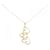 Autre Marque Au750 Three Stone Heart Diamond Necklace Golden  - view 1