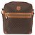 Céline Celine Vintage Macadam Schultertasche aus Canvas und Leder Braun