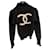 Chanel Pullover aus schwarzem Kaschmir und weißem CC