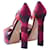 Prada Wildleder Patchwork Absatzsandalen Rot  - Ansicht 3