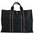 Hermès Cabas Herline en coton noir