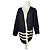 Vintage Courreges Paris Gestreifter Cardigan Schwarz Weiß M