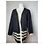 Vintage Courreges Paris Gestreifter Cardigan Schwarz Weiß M - Ansicht 8