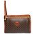 Céline Clutch in pelle monogramma Triomphe Celine Paris vintage marrone