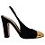 Pumps Slingback in Satin Nero Alexandre Vauthier con Punta Dorata - vista 2