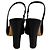 Pumps Slingback in Satin Nero Alexandre Vauthier con Punta Dorata - vista 5