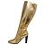 Botas de python douradas com estampado Saint Laurent Dourado - vista 3