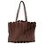 Borsa tote in pelle marrone con catena Paco Rabanne - vista 3