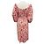 Vestido midi off shoulder de manga globo blanco / rosa multi con cinturón Carolina Herrera - vista 3