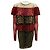 Fuzzi Red Multi Leopard Printed Tiered Mesh Dress Multiple colors