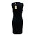 Schwarzes Jersey-Leder Sheath-Kleid von Michael Kors - Ansicht 3