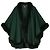 Autre Marque Capa de cachemira Sofia verde esmeralda con borde de piel Cervinia