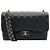 Borsa a spalla a doppio flap in pelle caviar nera Chanel 2013 Nero