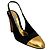 Pumps Slingback in Satin Nero Alexandre Vauthier con Punta Dorata