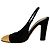 Pumps Slingback in Satin Nero Alexandre Vauthier con Punta Dorata - vista 3